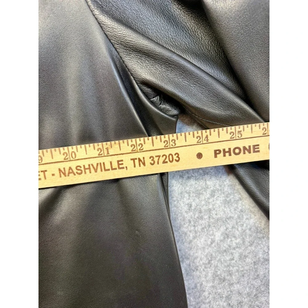 Preston & York Black Leather Long Coat Duster Vintage Men's Size XL - Picture 7 of 10